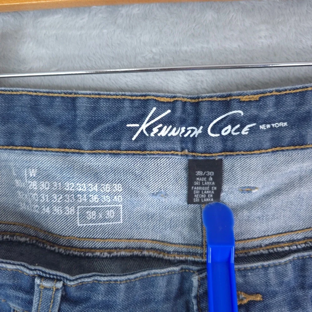 Kenneth Cole New York Jeans Mens 38x30‎ Blue Straight Leg Oritt Cotton Denim